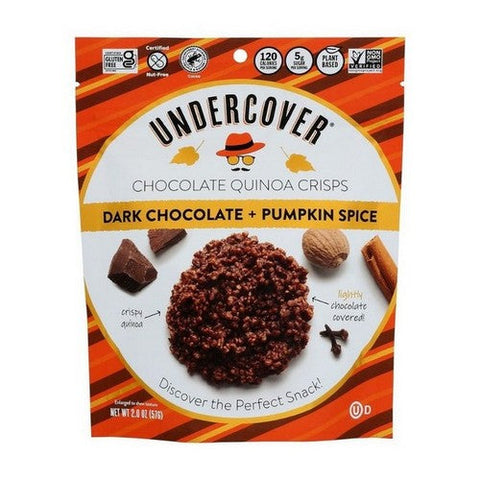 Undercover Chocolate, Quinoa Crisps Dark Chocolate And Pumpkin Spice, 2 Oz (Case Of 12) Undercover Chocolate