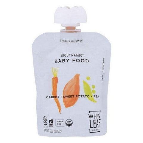 White Leaf Provisions, Baby Food Carrot Sweet Potato Pea, 90 Grams (Case Of 6) White Leaf Provisions