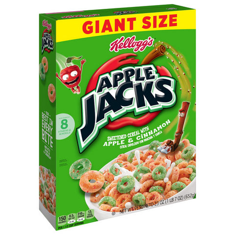 Giant Size Apple Jacks Cinnamon Cereal 23 Oz (Case Of 10) by Kellogg's