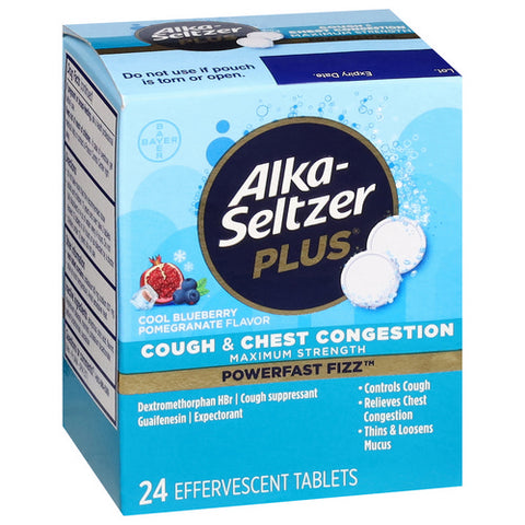 Powerfast Fizz Cough And Chest Congestion Cool Blueberry Pomegranate 24 Count (Case Of 3) by Alka-Seltzer