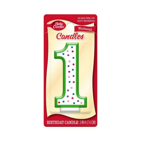 Birthday Candles Numeral One 1 Count (Case Of 6) by Betty Crocker