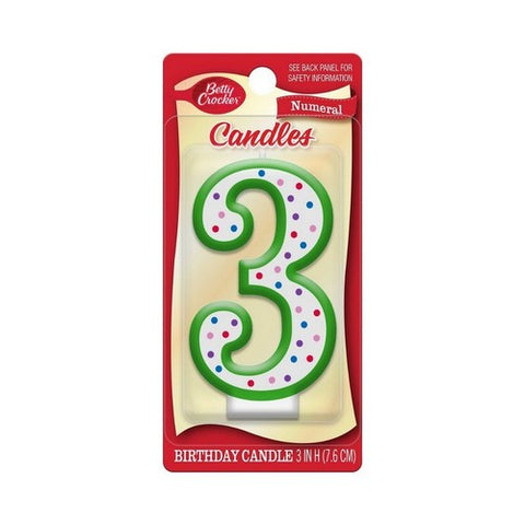 Birthday Candle Numeral Three 1 Count (Case Of 6) by Betty Crocker