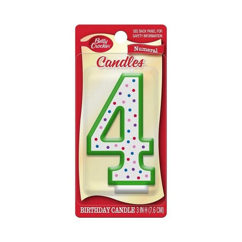 Birthday Candles Numeral Four 1 Count (Case Of 6) by Betty Crocker
