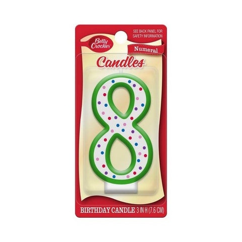 Birthday Candles Numeral Eight 1 Count (Case Of 6) by Betty Crocker