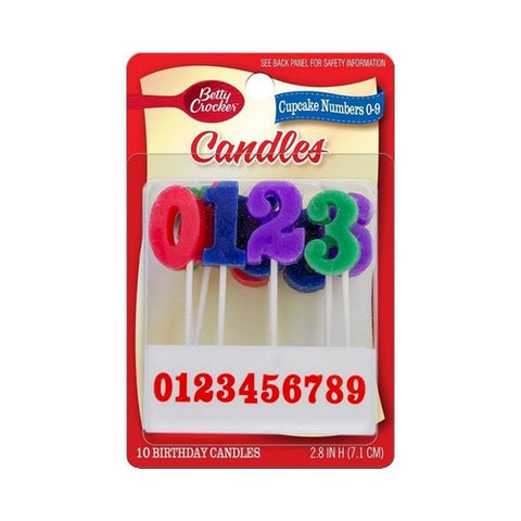 Birthday Cupcake Candles Numeral Zero To Nine 1 Count (Case Of 6) by Betty Crocker