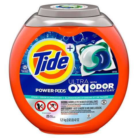 Laundry Detergent Power Pods Ultra Oxi With Odor Eliminators 25 Loads 25 Count (Case Of 4) by Tide