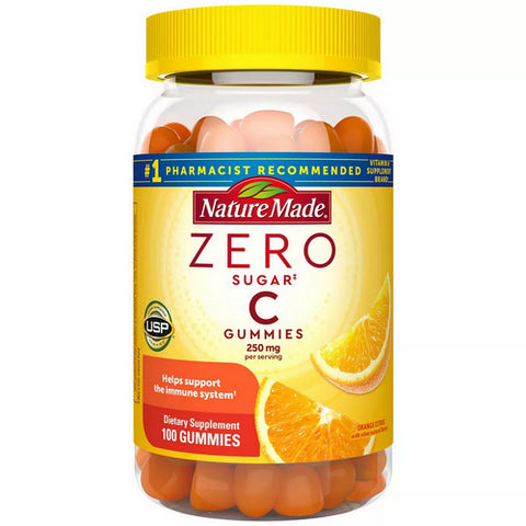 Zero Sugar Orange Citrus Vitamin C Gummies 100 Count (Case Of 3) by Nature Made