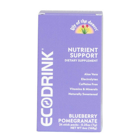 EcoDrink Nutrient Support Blueberry Pomegranate 24 Count by Lily Of The Desert