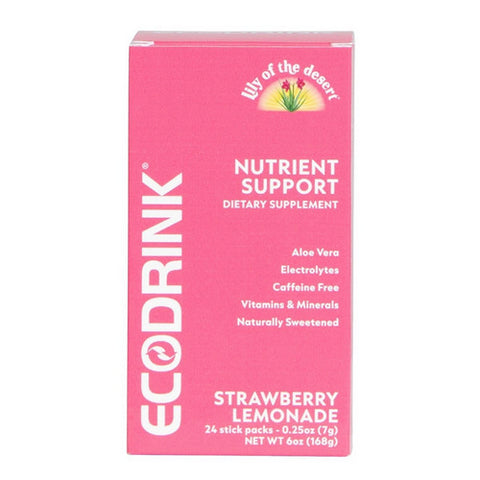 EcoDrink Nutrient Support Strawberry Lemonade 24 Count by Lily Of The Desert