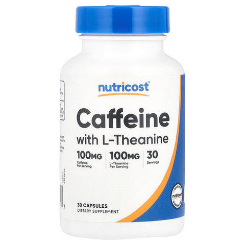 Nutricost, Caffeine + Theanine Capsules, 100 Mg, 30 Count Nutricost