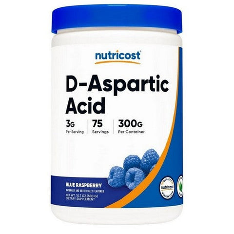 Nutricost, D-Aspartic Acid Powder Blue Raspberry, 300 Grams Nutricost