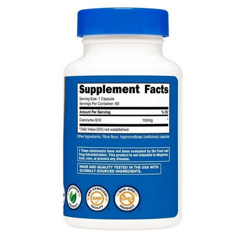 Nutricost, CoQ10 Capsules, 100 Mg, 60 Count Nutricost