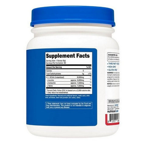 Nutricost, BCAA Powder Strawberry Kiwi, 90 Servings Nutricost