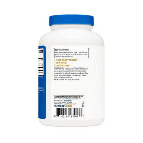 Nutricost, Extra Virgin Coconut Oil, 1000 Mg, 240 Count Nutricost