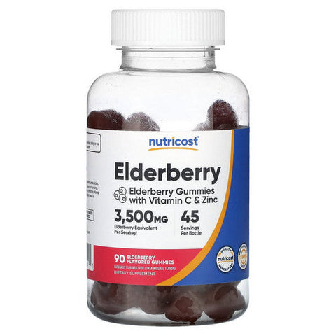 Nutricost, Elderberry Gummies With Vitamin C And Zinc, 100 Mg, 90 Count Nutricost