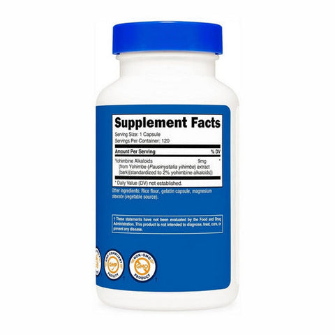 Nutricost, Yohimbe Bark Extract, 9 Mg, 120 Caps Nutricost