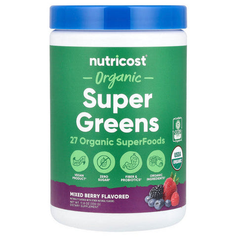 Nutricost, Super Greens Powder Mixed Berry Organic, 30 Serving Nutricost