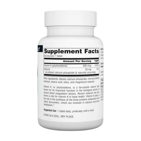 Source Naturals, Vitamin K, 500 Mcg, 200 Tabs Source Naturals