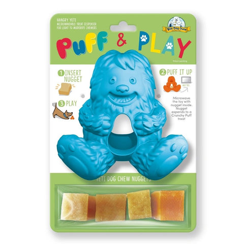 Puff And Play Blue Dog Toy 1 Piece by Yeti Pet Products