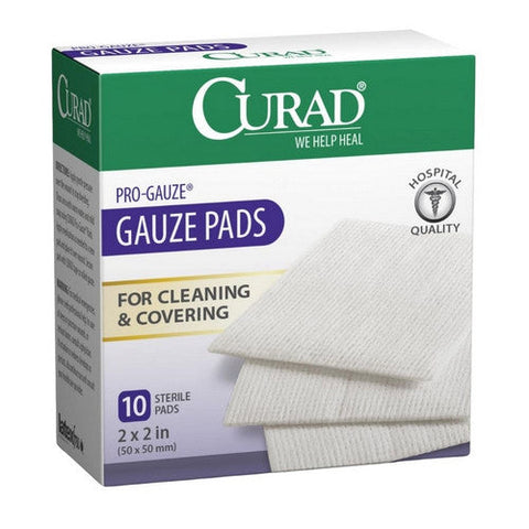Curad, Pro Gauze Pads, 2 X 2 Inches, 10 Count Curad
