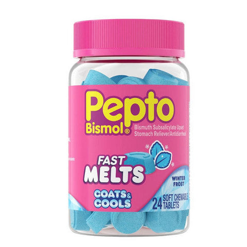 Pepto-Bismol, Bismuth Subsalicylate Soft Chewable Tablets Winter Frost, 24 Count Pepto-Bismol