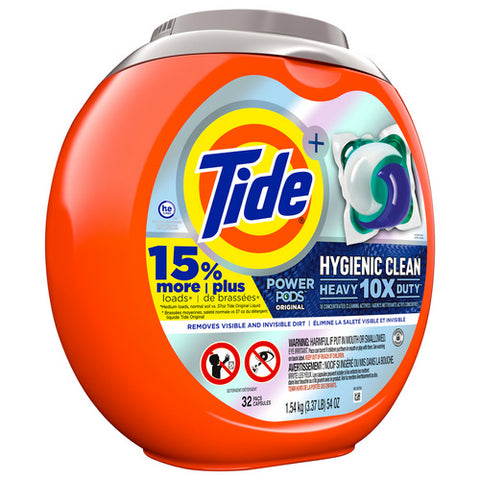 Laundry Detergent Power Pods Heavy Duty Original 32 Count (Case Of 4) by Tide