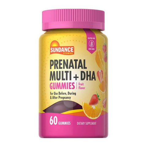 Sundance, Prenatal Multi + DHA Gummies Natural Fruit Flavor, 60 Count Sundance