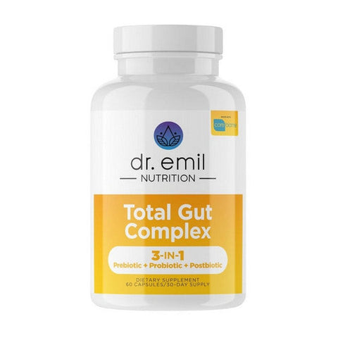 Dr. Emil Nutrition, Total Gut Complex 3-In-1 Prebiotic + Probiotic + Postbiotic, 60 Caps Dr. Emil Nutrition