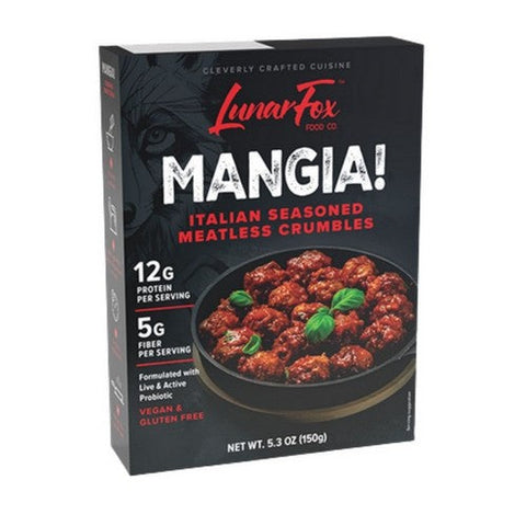 Lunar Fox Food, Mangia Italian Seasoned Meatless Crumbles, 5.3 Oz Lunar Fox Food