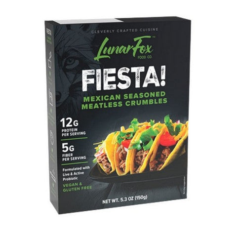 Lunar Fox Food, Fiesta Mexican Seasoned Meatless Crumbles, 5.3 Oz Lunar Fox Food