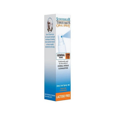 Schuessler Tissue Salts, Oral Spray Comb 12 General Tonic, 30 Ml Schuessler Tissue Salts