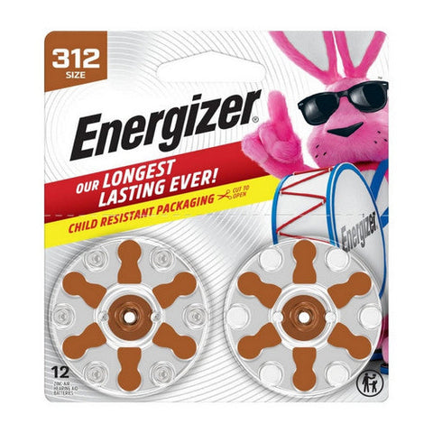 Energizer, Hearing Aid Battery Size 312 Brown, 12 Count Energizer