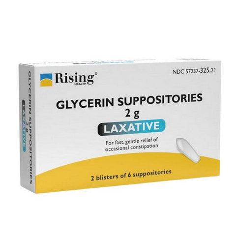 Rising Pharmaceuticals, Glycerin Suppositories Laxative, 12 Count Rising Pharmaceuticals