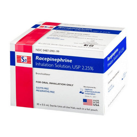 Nephron Pharmaceutical, Racepinephrine Inhalation Solution Usp 225%, 30 Count Nephron Pharmaceutical