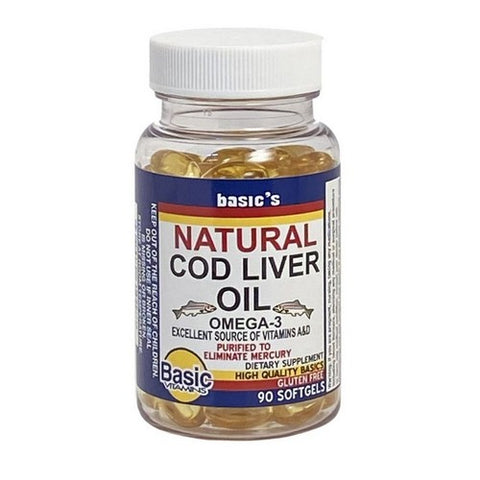 Basic Vitamins, Norwegian Cod Liver Oil, 90 Softgels Basic Vitamins