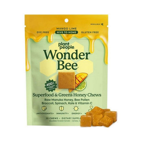 Plant People, WonderBee Greens Mango Lime Chews, 30 Gummies Plant People