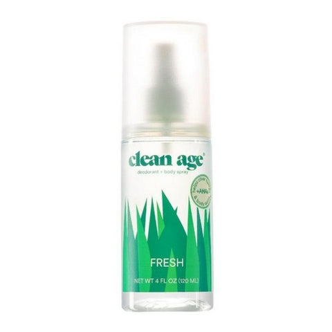 Clean Age, Deodorant Plus Body Spray Fresh, 4 Oz Clean Age
