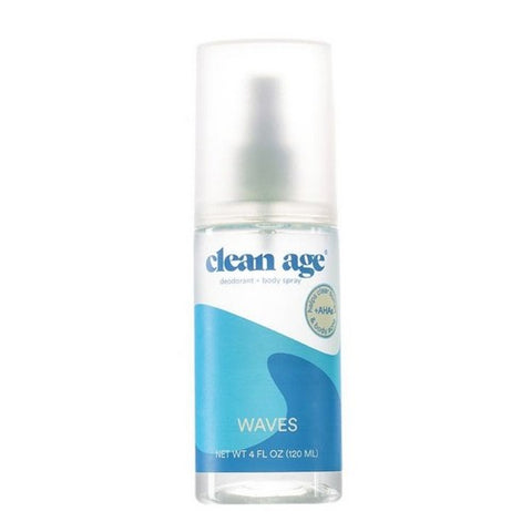 Clean Age, Deodorant Plus Body Spray Waves, 4 Oz Clean Age