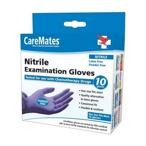 Caremates, Nitrile Examination Gloves Large, 10 Count Caremates
