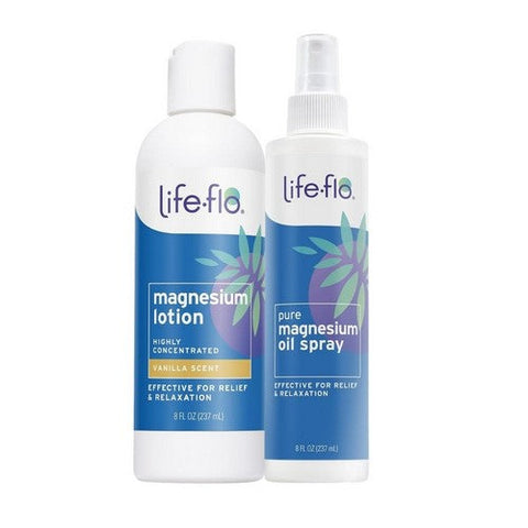 Life-Flo, Magnesium Lotion Vanilla Scent And Pure Magnesium Oil Spray, 1 Pack Life-Flo