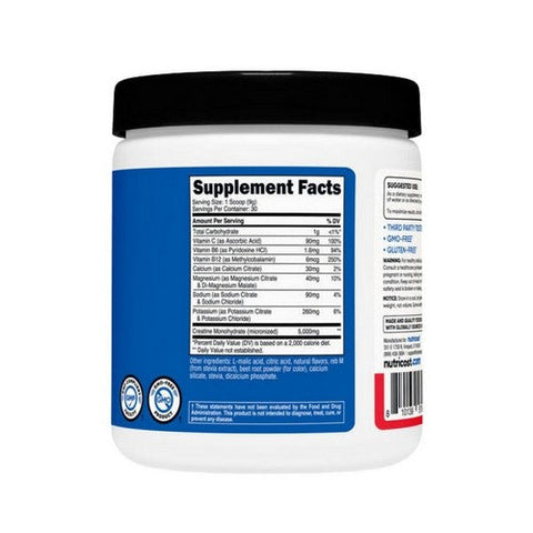 Nutricost, Creatine Monohydrate Plus Hydration Fruit Punch Flavored, 5000 Mg, 10.1 Oz / 30 Servings