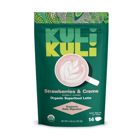 Organic Superfood Latte Strawberries And Creme 4.43 Oz by Kuli Kuli