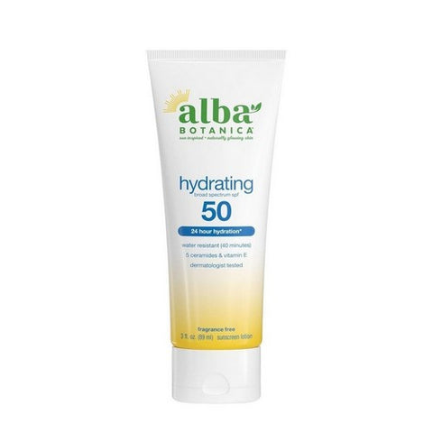 Hydrating Sunscreen Lotion SPF 50 Broad Spectrum 3 Oz by Alba Botanica
