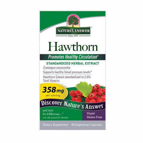 Nature's Answer, Hawthorn Leaf Standardized, 60 Veg Caps Nature's Answer