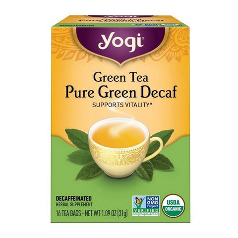 Yogi, Organic Pure Green Decaf Green, 16 Bags (Case Of 6) Yogi
