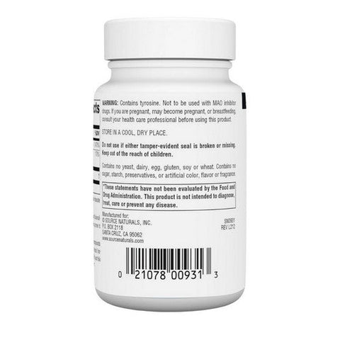 Source Naturals, N-Acetyl L-Tyrosine, 300 mg, 60 Tabs Source Naturals