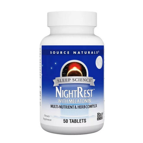 Source Naturals, Sleep Science Nightrest With Melatonin, 50 Tabs Source Naturals