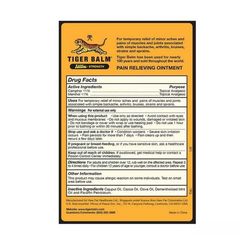 Tiger Balm, Pain Relieving Ointment Ultra Strength, 1.7 Oz Tiger Balm