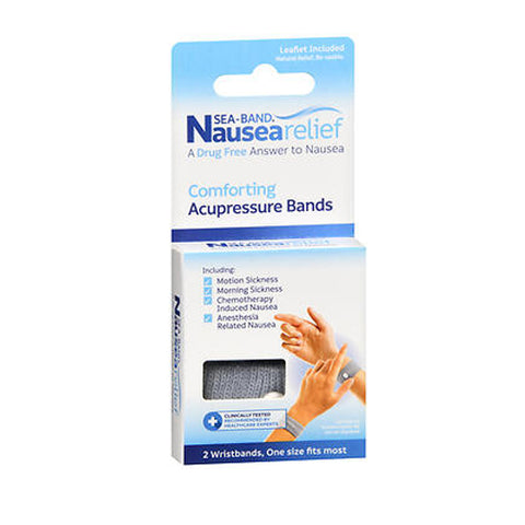 Nausea Relief Comforting Acupressure Wristbands One Size 1 Pair by Sea-Band