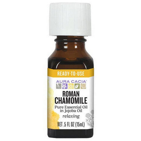 Aura Cacia, Pure Essential Oil Roman Chamomile In Jojoba Oil, Roman Chamomile Jojoba, 0.5 Oz Aura Cacia